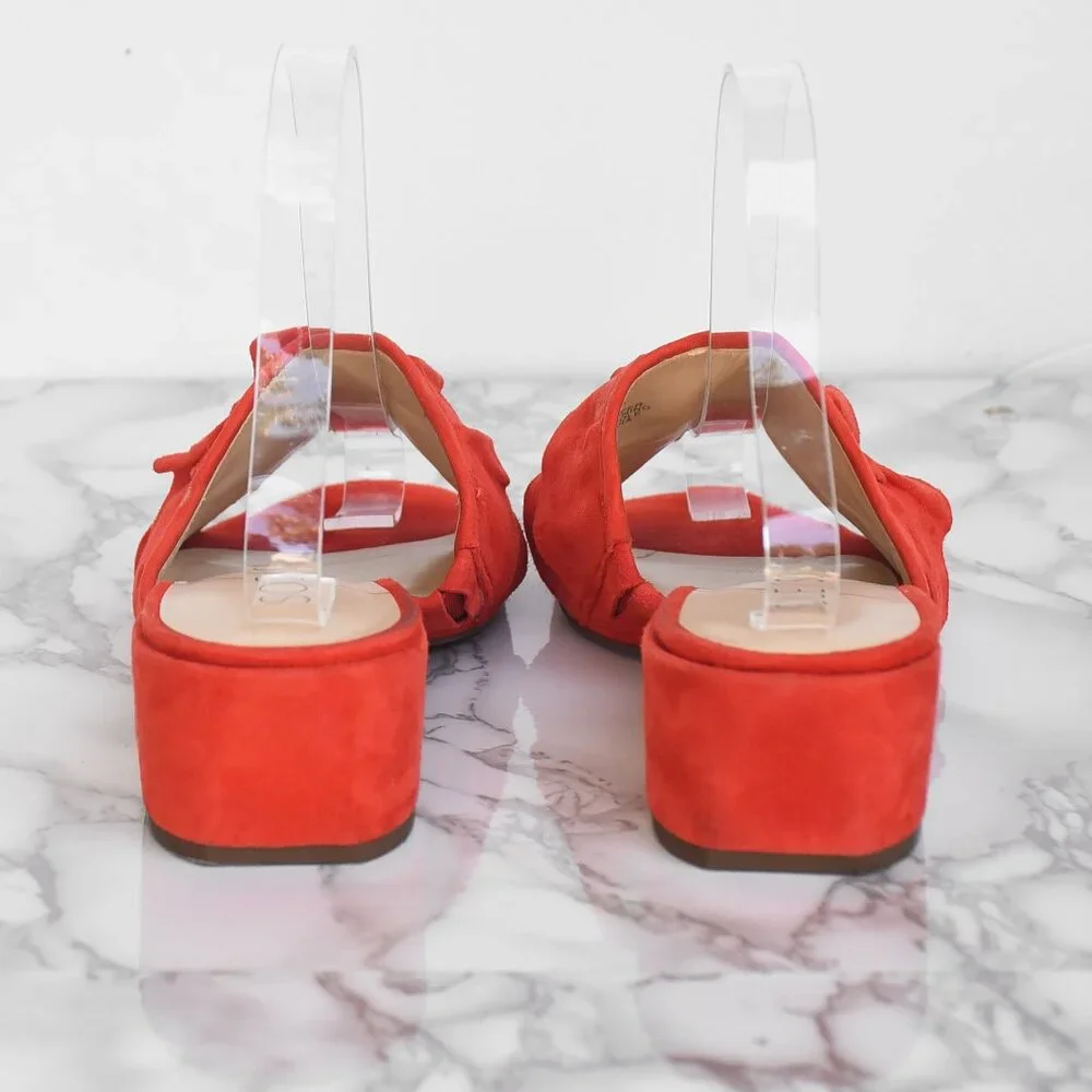 Sole Society So-Valentina Ruffle Flat Color Orange Coral Size 6 - Picture 4 of 6
